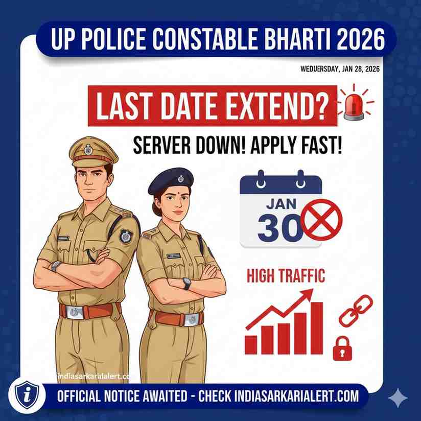 UP Police Constable Recruitment 2026 Last Date Extension Alert