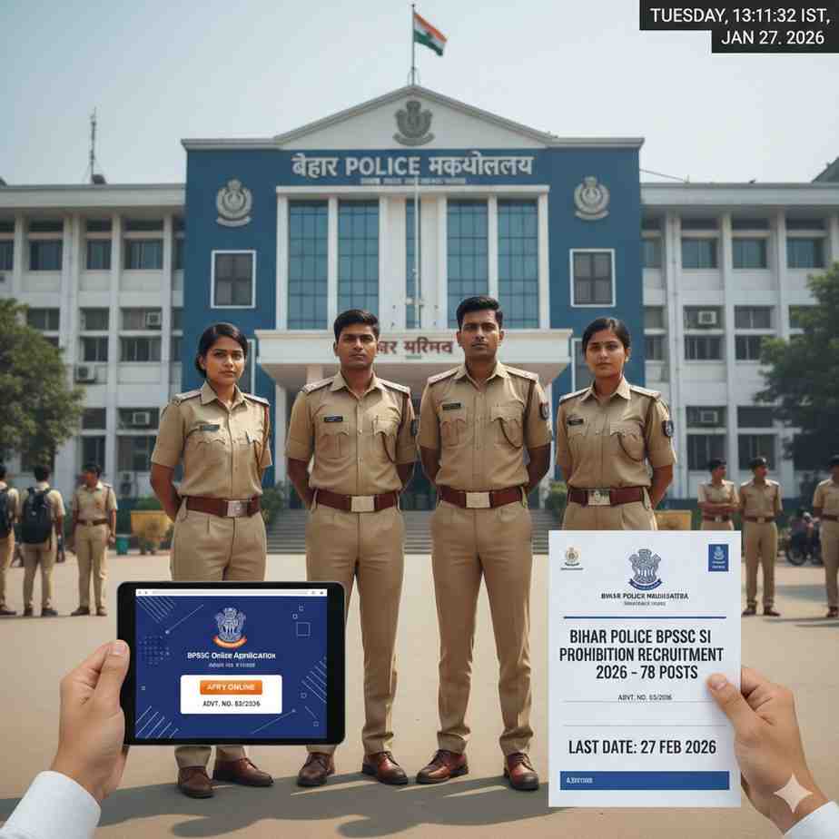 Bihar Police BPSSC SI Prohibition Recruitment 2026 Notification and Online Form - indiasarkarialert.com