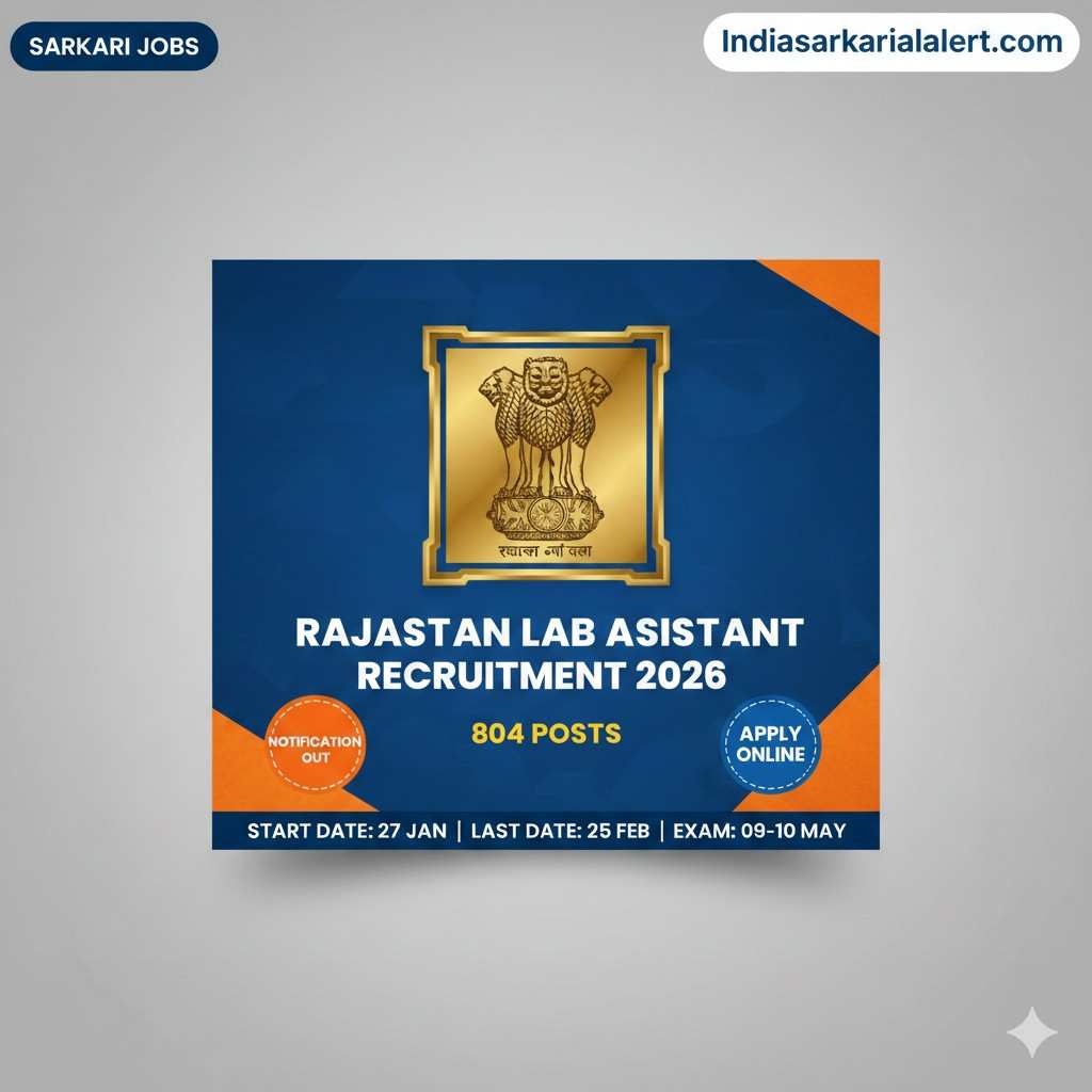 Rajasthan Lab Assistant Recruitment 2026 Notification - Indiasarkarialert.com