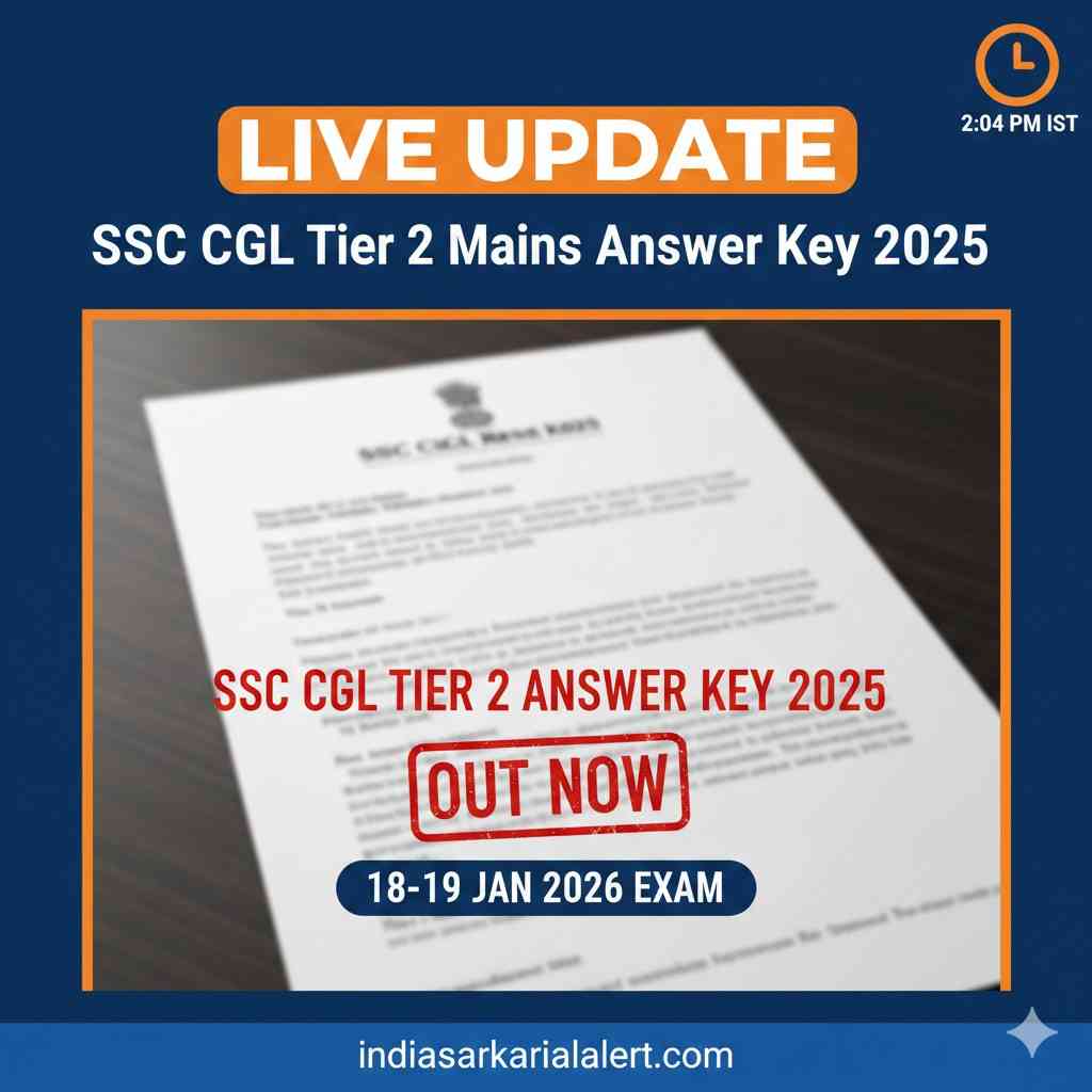 SSC CGL Tier 2 Answer Key 2025 Mains Exam Live Updates indiasarkarialert.com