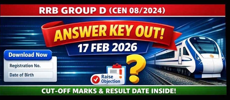 RRB Group D Answer Key 2026 Download Link CEN 08/2024 Response Sheet and Objection Tracker Dashboard