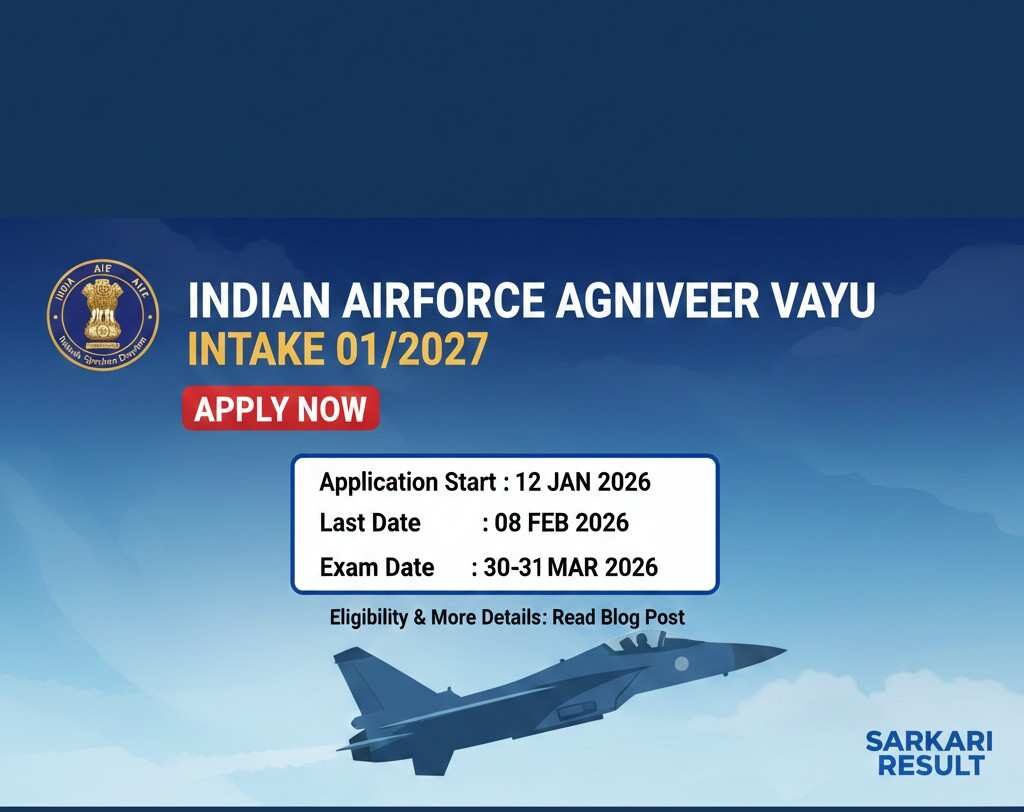 Indian Air Force Agniveer Vayu Intake 01/2027 Official Notification Banner and Recruitment 2026