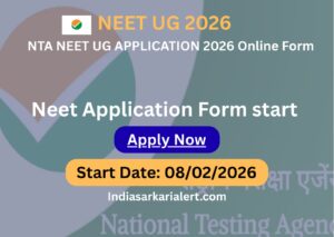 NTA NEET UG 2026 Application Form and Exam Date (03 May 2026) Notification Dashboard