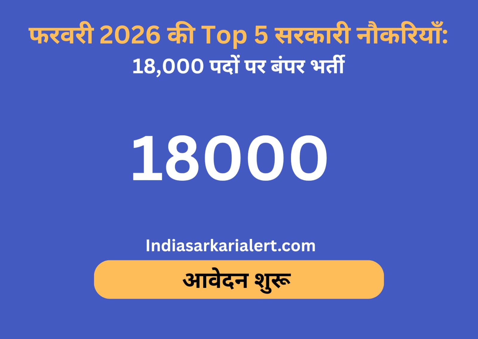 Top 5 Government Jobs in February 2026 List for IndiaSarkariAlert