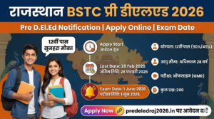 BSTC Pre Deled 2026 Exam Pattern Table